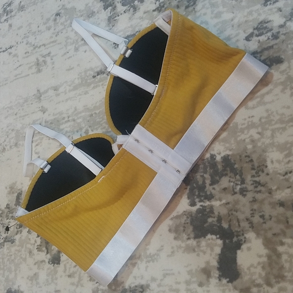Yellow Ribbed Bra - Picture 2 of 3